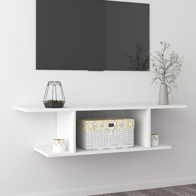 væghængt tv-skab 103x30x26,5 cm hvid