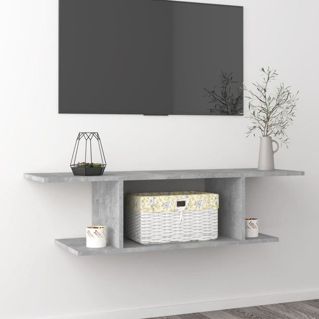 væghængt tv-skab 103x30x26,5 cm betongrå