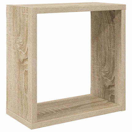 væghylder 2 stk. 30x15x30 cm kubeformet sonoma-eg