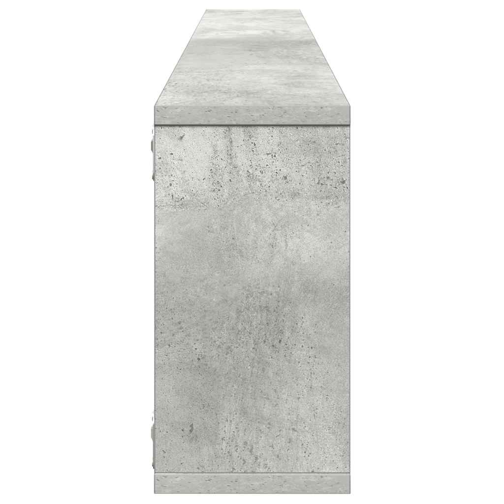 væghylder 4 stk. 100x15x30 cm konstrueret træ betongrå