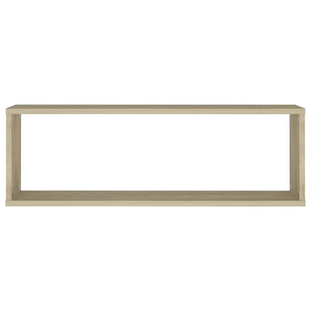 væghylder 2 stk. 80x15x26,5cm konstrueret træ sonoma-eg