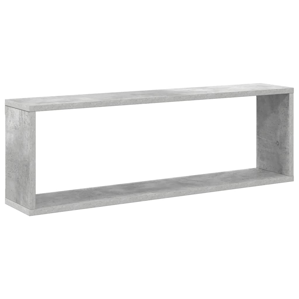 væghylder 2 stk. 80x15x26,5 cm konstrueret træ betongrå