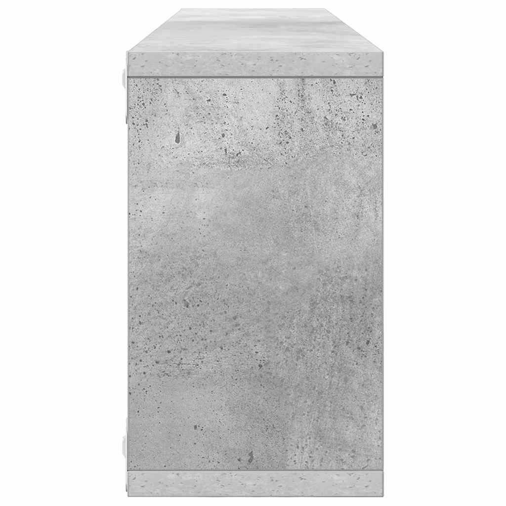 væghylder 2 stk. 80x15x26,5 cm konstrueret træ betongrå