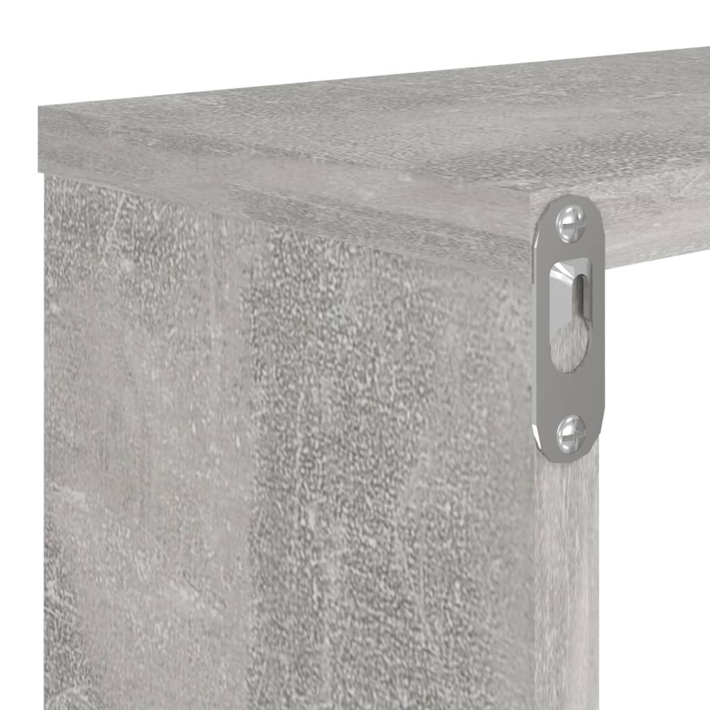 væghylder 4 stk. 80x15x26,5 cm konstrueret træ betongrå