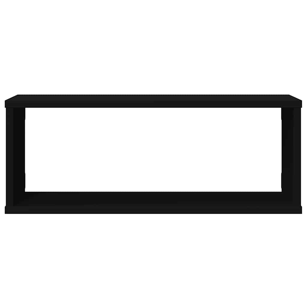 væghylder 4 stk. 60x15x23 cm kubeformet konstrueret træ sort