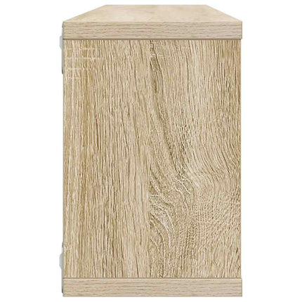 væghylder 2stk. 60x15x23cm kubeformet konstrueret træ sonoma-eg