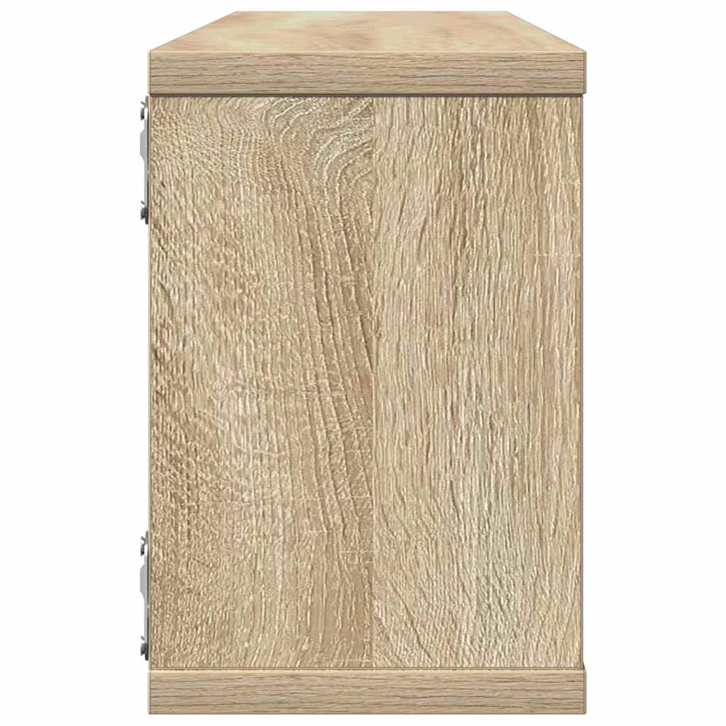 væghylder 4stk. 60x15x23cm kubeformet konstrueret træ sonoma-eg