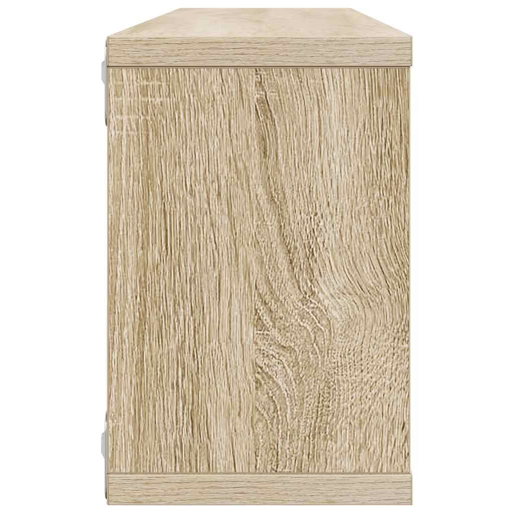 væghylder 6stk. 60x15x23cm kubeformet konstrueret træ sonoma-eg