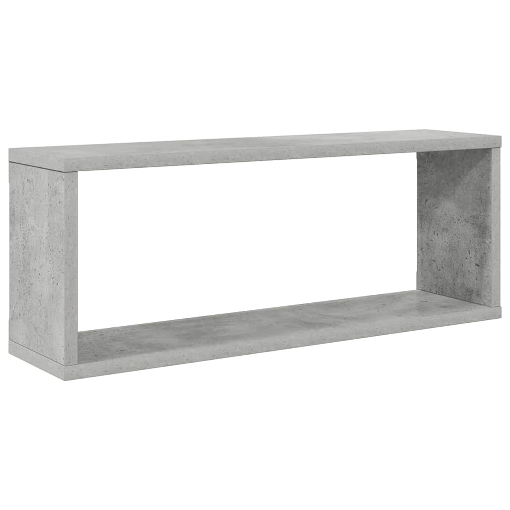 væghylder 2 stk. 60x15x23cm kubeformet konstrueret træ betongrå