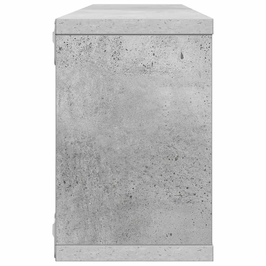 væghylder 2 stk. 60x15x23cm kubeformet konstrueret træ betongrå