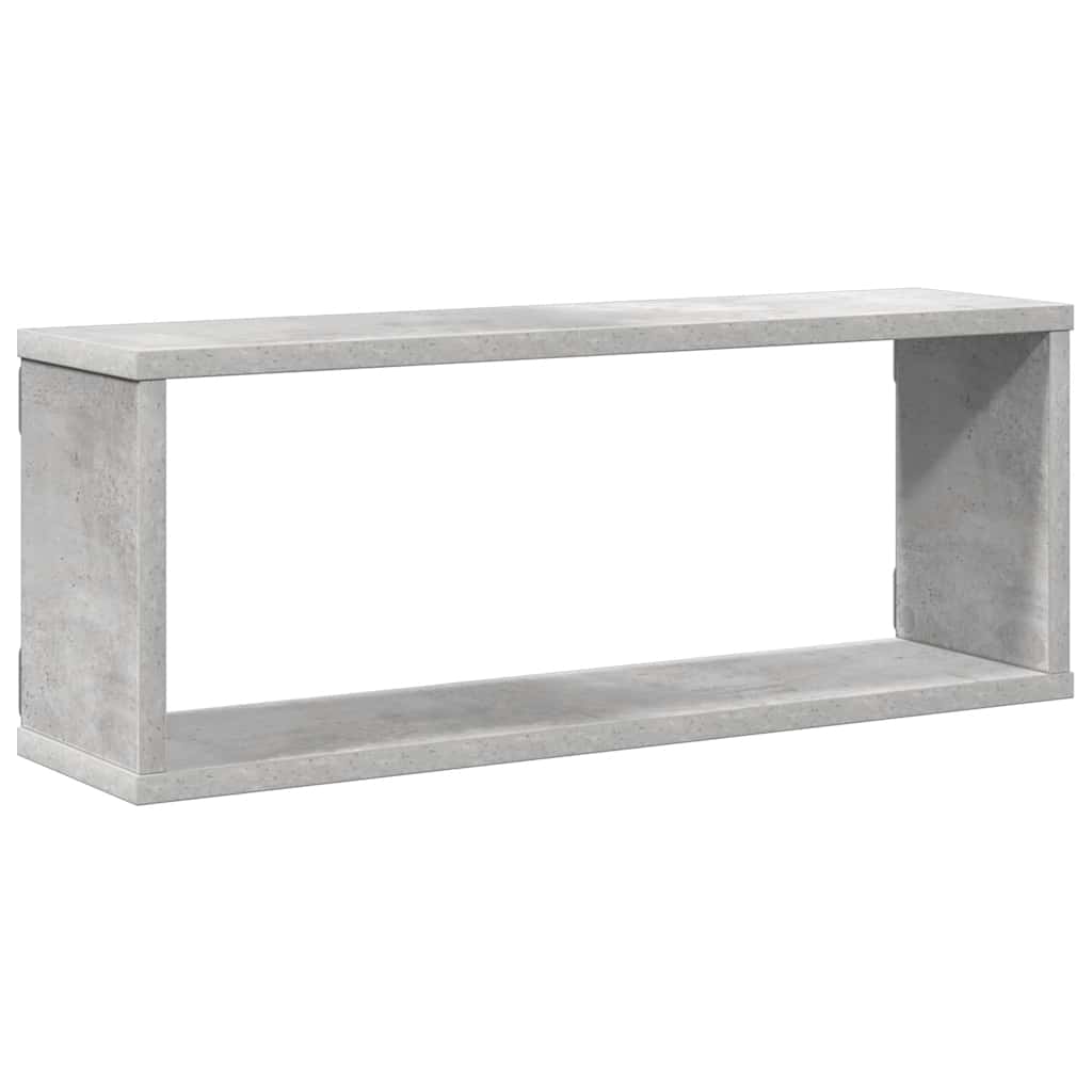 væghylder 4 stk. 60x15x23cm kubeformet konstrueret træ betongrå