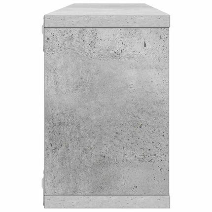væghylder 6 stk. 60x15x23cm kubeformet konstrueret træ betongrå