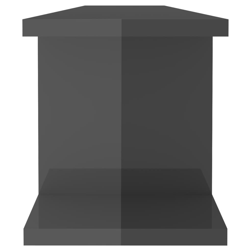 væghylder 2 stk. 90x18x20 cm konstrueret træ grå højglans