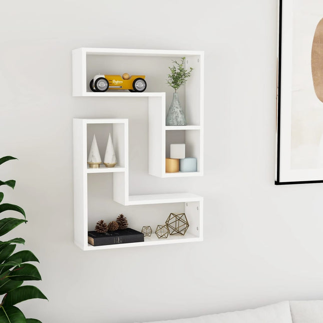 væghylder 2 stk. 50x15x50 cm konstrueret træ hvid