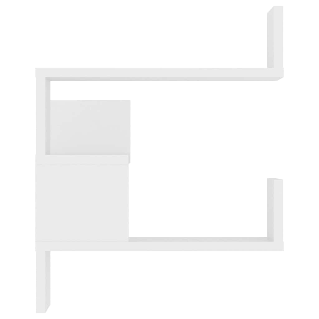 væghængt hjørnehylde 2 stk. 40x40x50 cm konstrueret træ hvid