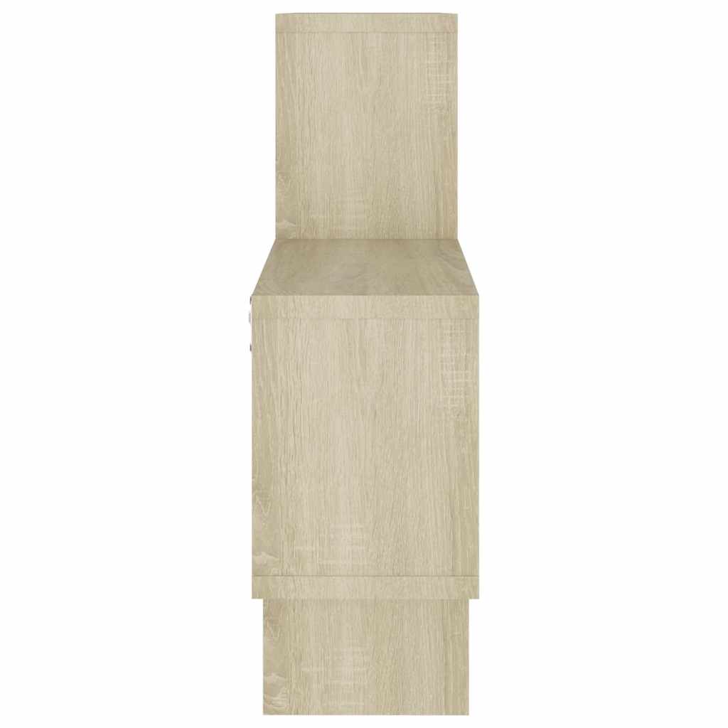 bilformet væghylde 82x15x51 cm konstrueret træ sonoma-eg