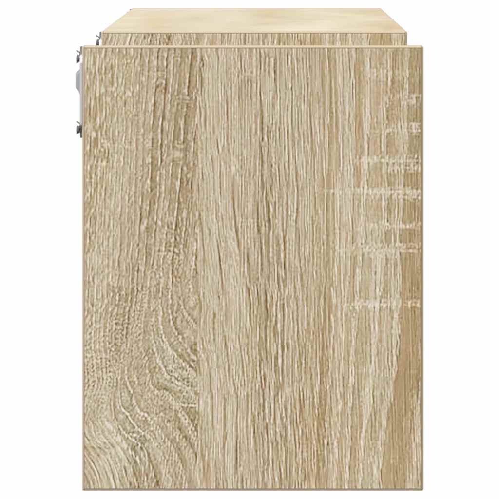 væghylder 2 stk. 100x15x20 cm konstrueret træ sonoma-eg