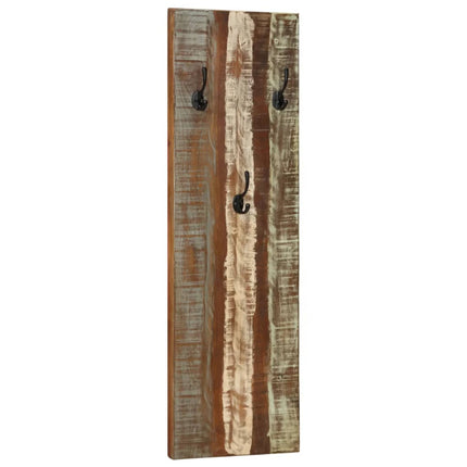 væghængte knagerækker 2 stk. 36x3x110 cm massivt genbrugstræ
