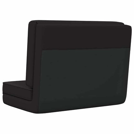 foldbar gulvstol kunstlæder sort