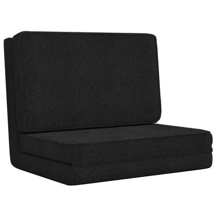 foldbar gulvstol stof sort