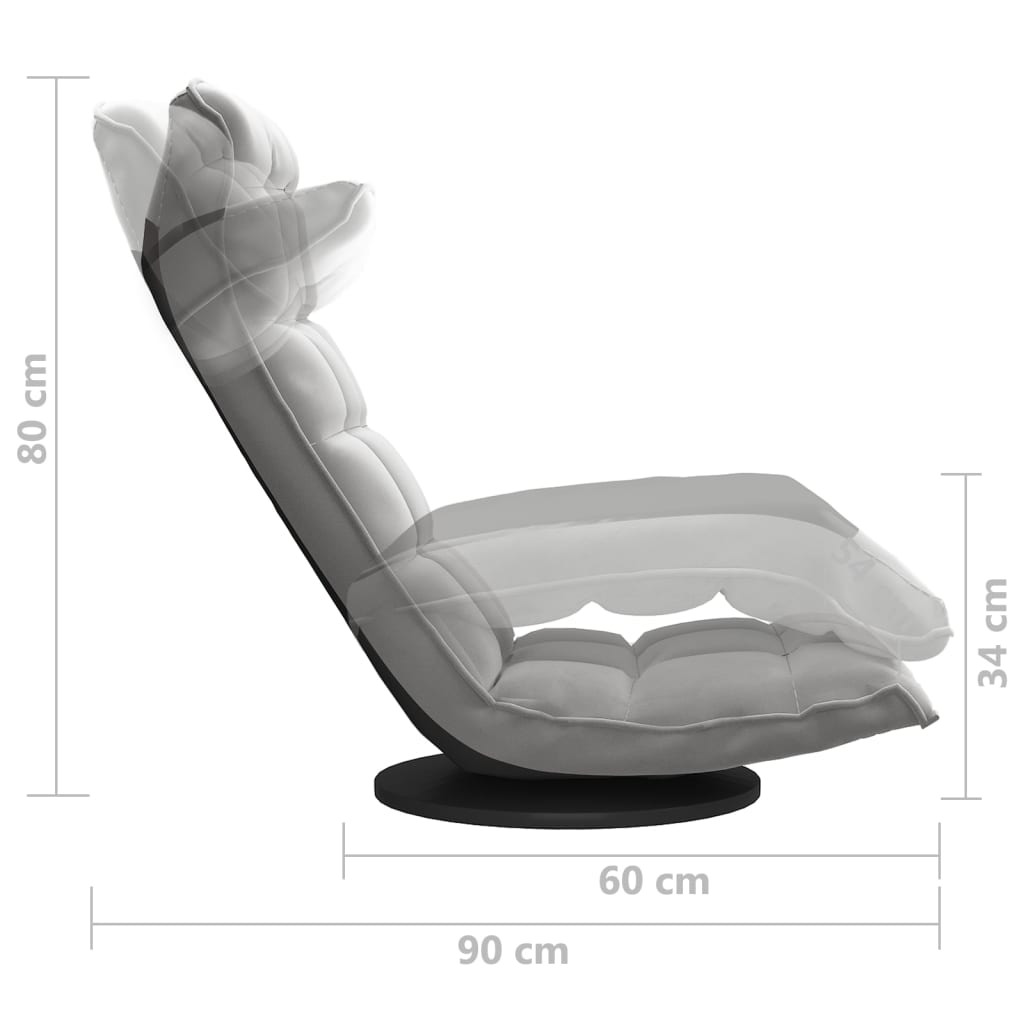 drejelig gulvstol fløjl lysegrå