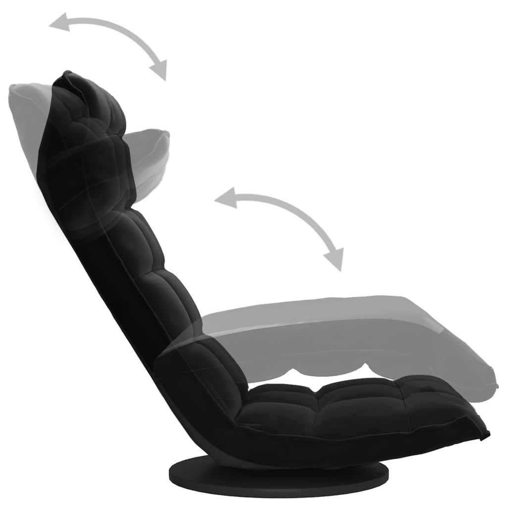 drejelig gulvstol fløjl sort