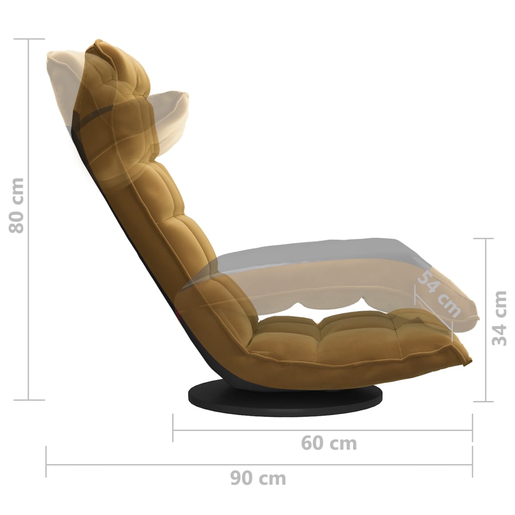 drejelig gulvstol fløjl brun