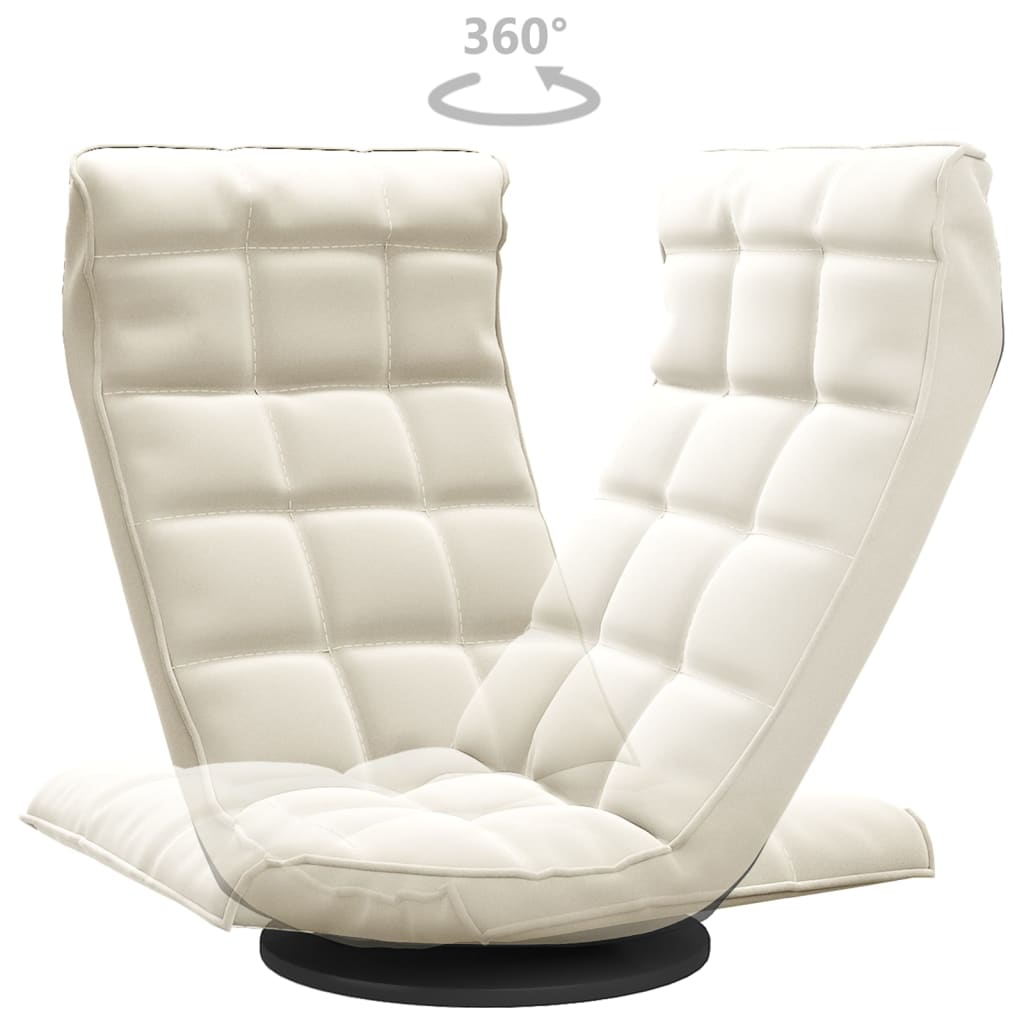 drejelig gulvstol fløjl cremefarvet