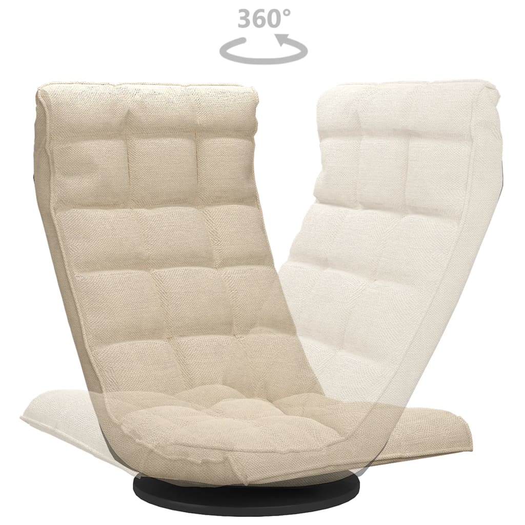 drejelig gulvstol stof cremefarvet