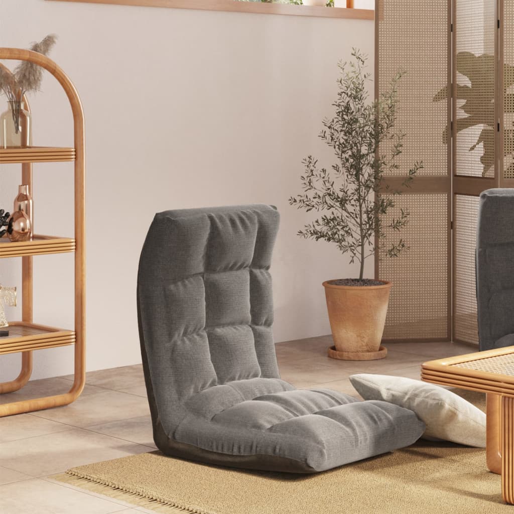 foldbar gulvstol stof lysegrå