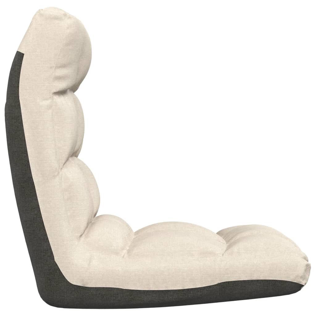 foldbar gulvstol stof cremefarvet