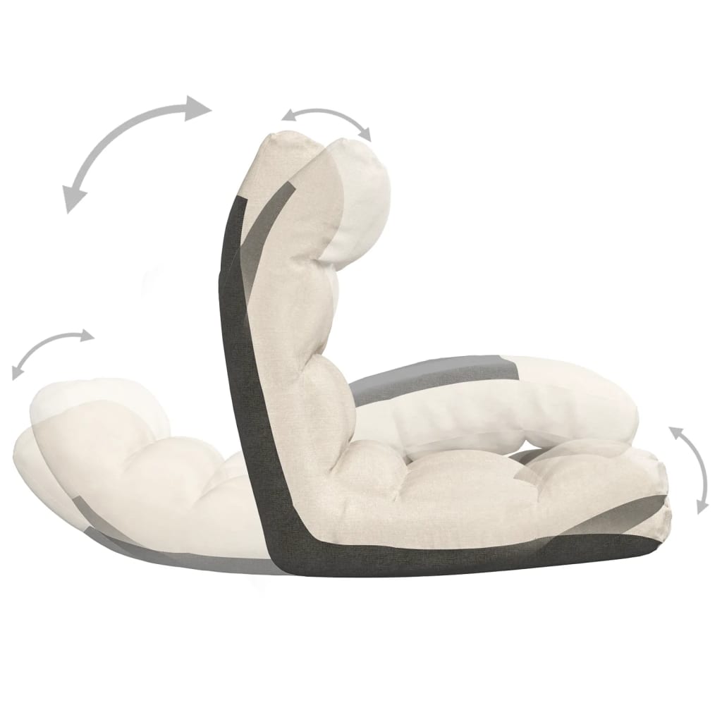 foldbar gulvstol stof cremefarvet