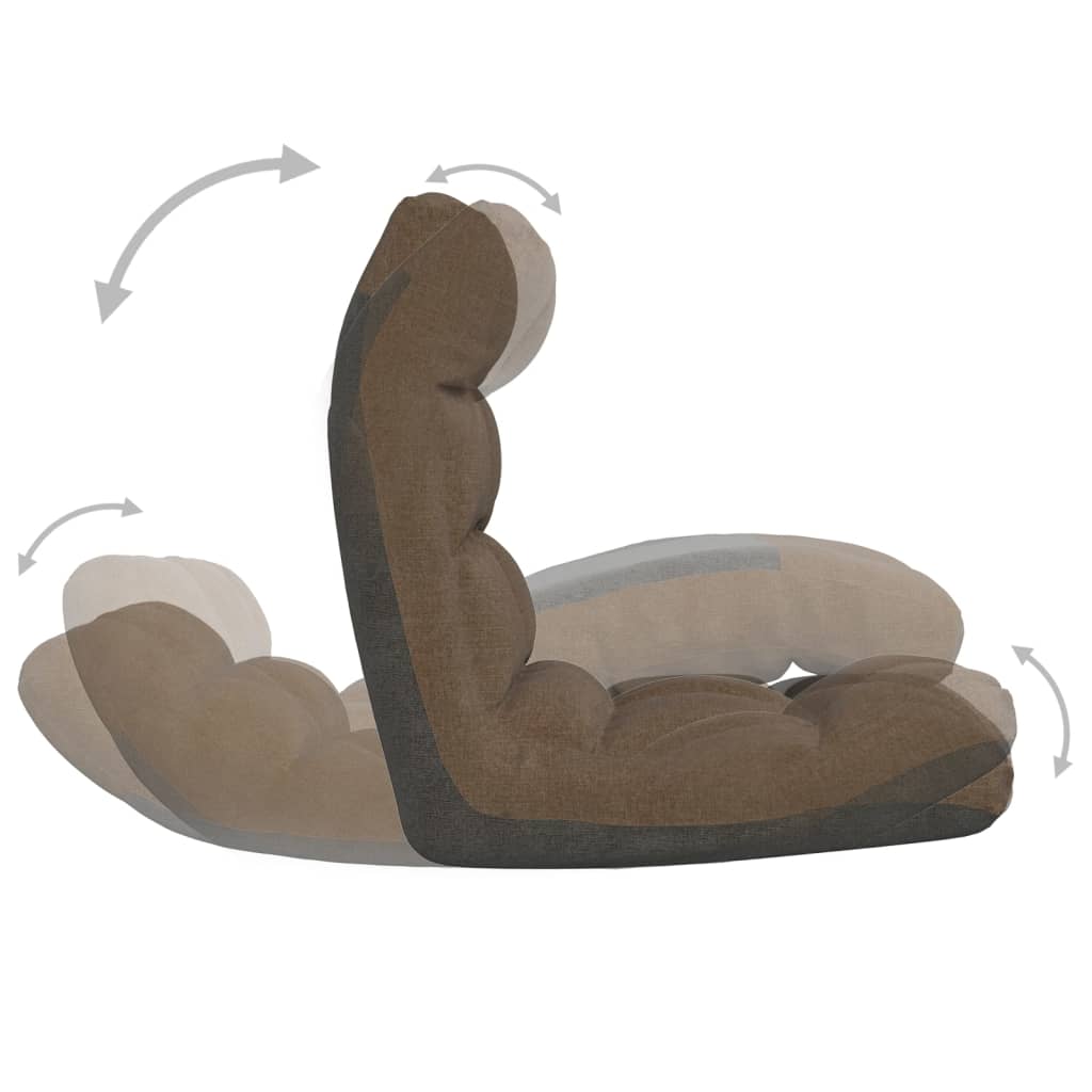 foldbar gulvstol stof brun