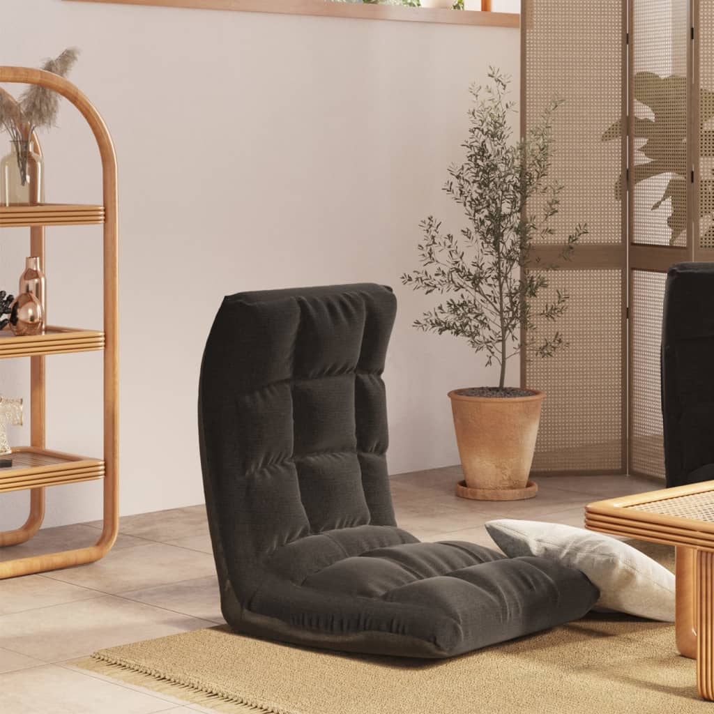 foldbar gulvstol stof sort