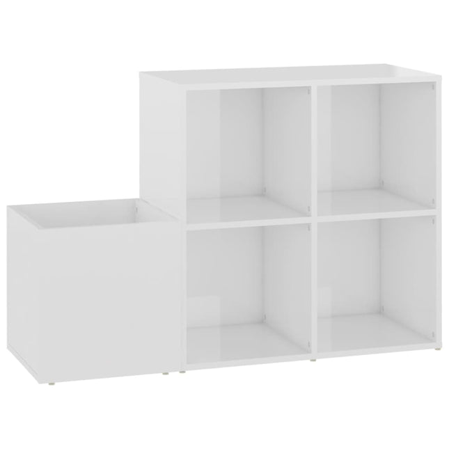 skoskab 105x35,5x70 cm konstrueret træ hvid højglans