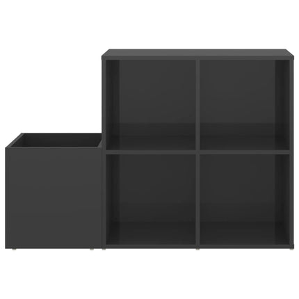skoskab 105x35,5x70 cm konstrueret træ grå højglans