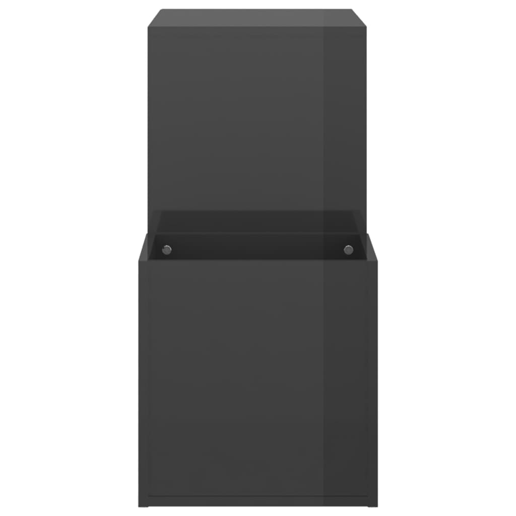 skoskab 105x35,5x70 cm konstrueret træ grå højglans