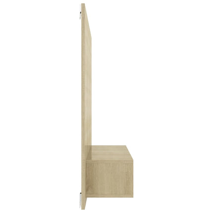væghængt tv-skab 120x23,5x90 cm konstrueret træ sonoma-eg