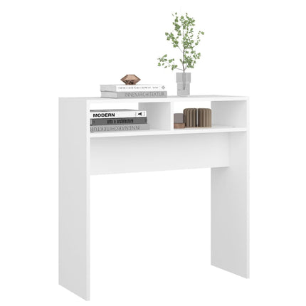 konsolbord 78x30x80 cm konstrueret træ hvid