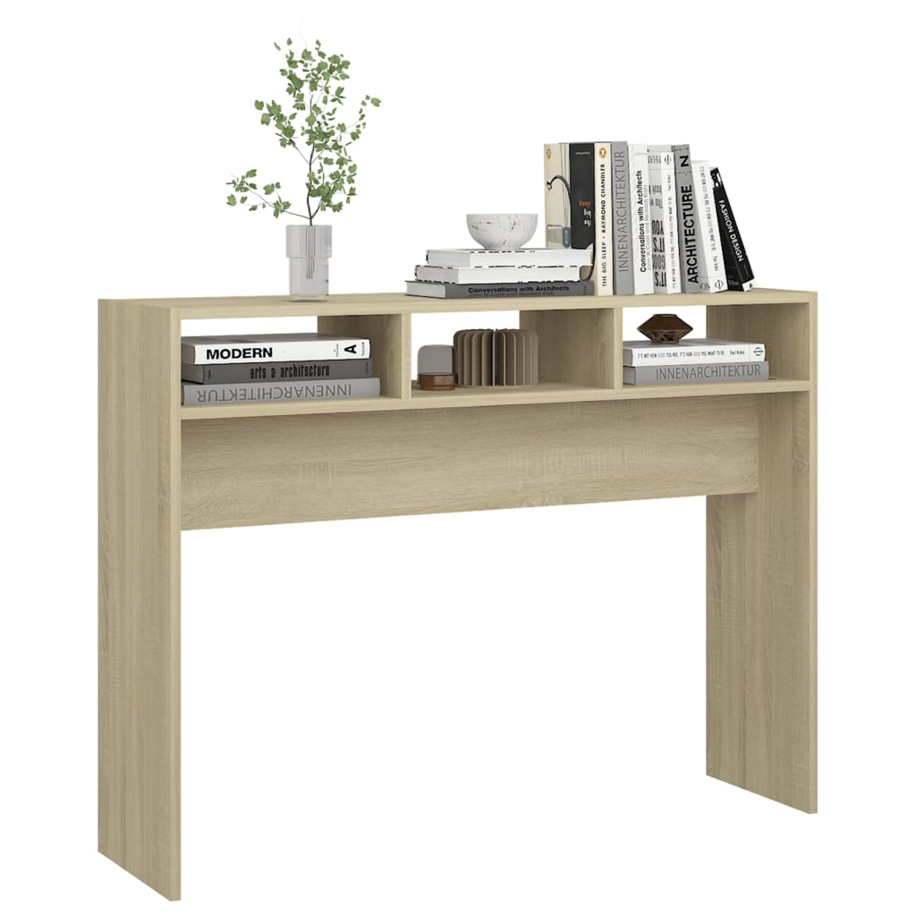 konsolbord 105x30x80 cm konstrueret træ sonoma-eg