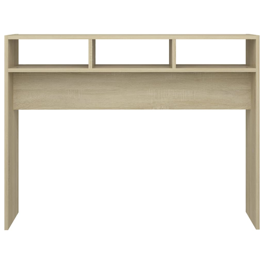 konsolbord 105x30x80 cm konstrueret træ sonoma-eg