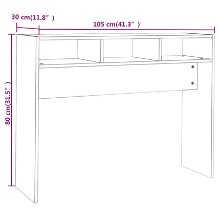 konsolbord 105x30x80 cm konstrueret træ sonoma-eg