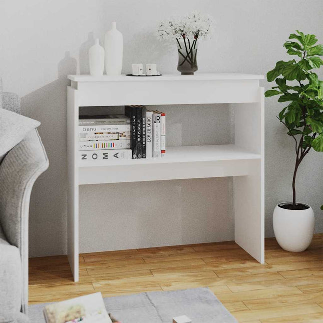konsolbord 80x30x80 cm konstrueret træ hvid
