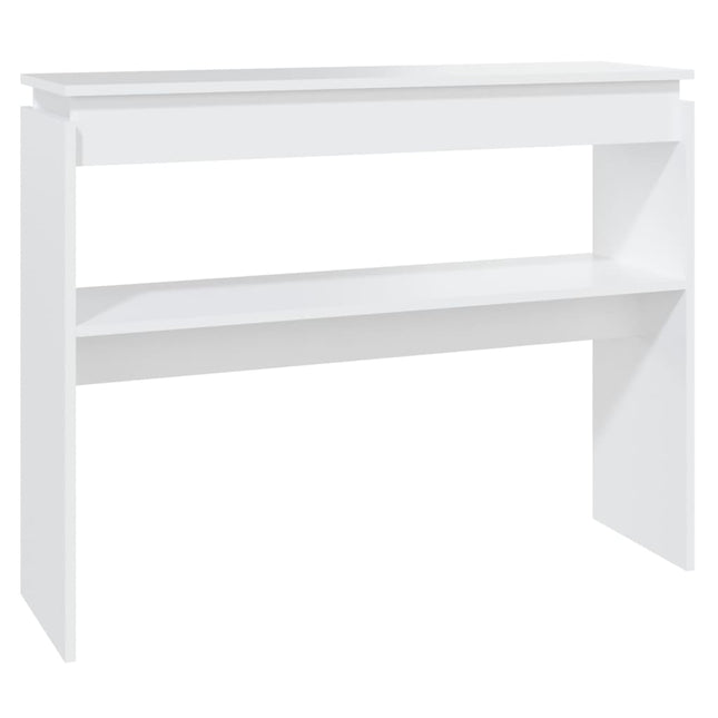 konsolbord 102x30x80 cm konstrueret træ hvid