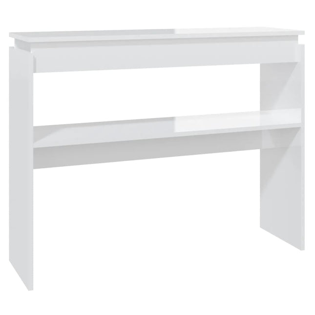 konsolbord 102x30x80 cm konstrueret træ hvid højglans