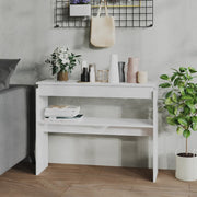 konsolbord 102x30x80 cm konstrueret træ hvid højglans