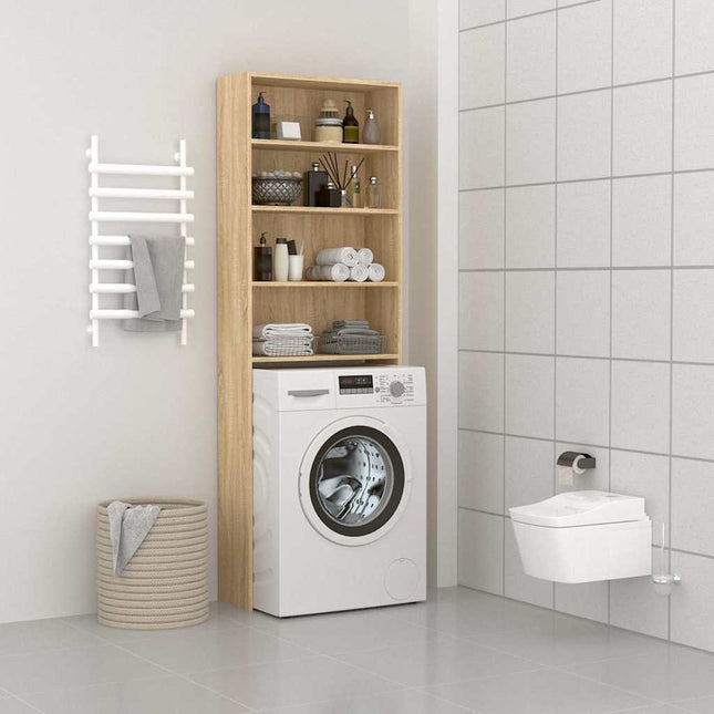 vaskemaskineskab 64x24x190 cm sonoma-eg