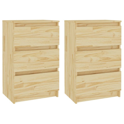 sengeborde 2 stk. 40x29,5x64 cm massivt fyrretræ