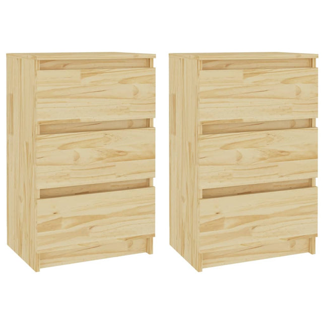 sengeborde 2 stk. 40x29,5x64 cm massivt fyrretræ