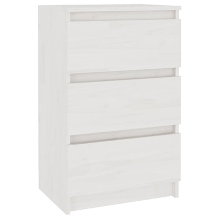 sengebord 40x29,5x64 cm massivt fyrretræ hvid